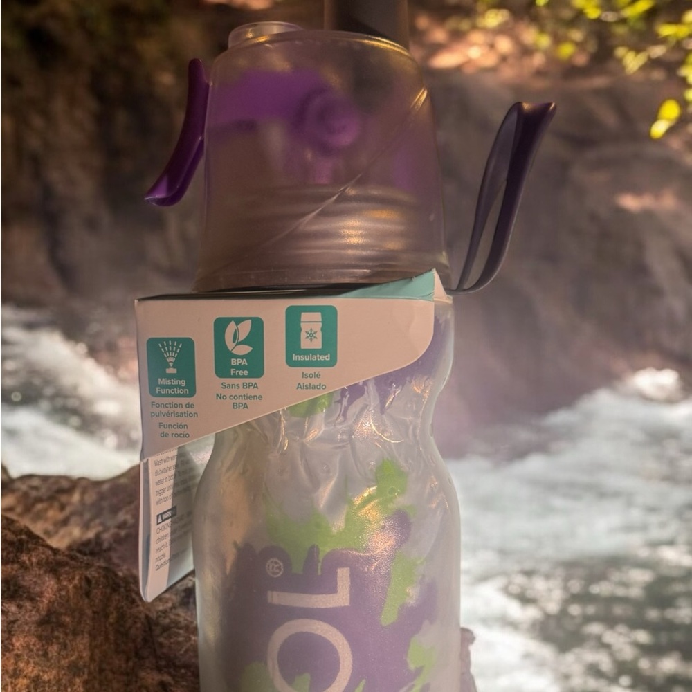 New O2COOL Mist 'N Sip 20oz Water Bottle BPA Free insulated squeeze trigger - Picture 2 of 3